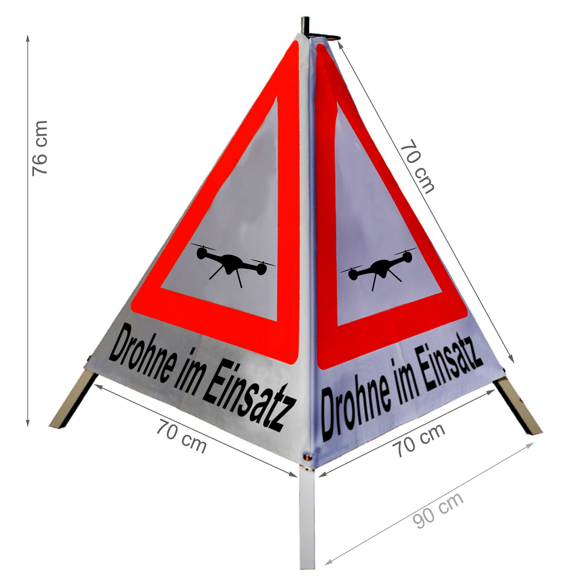 Warnpyramide/Faltsignal - Drohne im Einsatz (Sonderzeichen: Drohne)