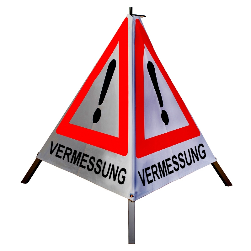 Warnpyramide/Faltsignal - VERMESSUNG - VZ101Ausrufezeichen