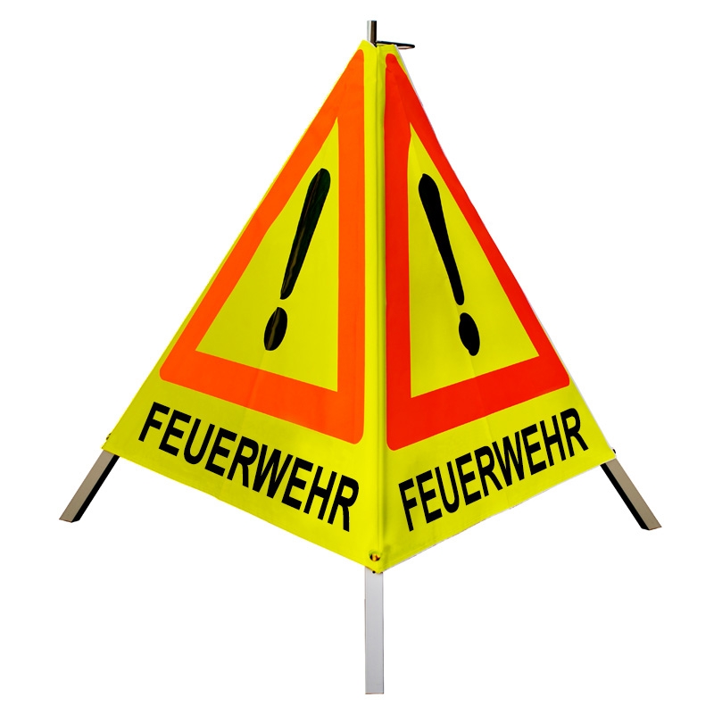 Warnpyramide/Faltsignal - FEUERWEHR - VZ101-Ausrufezeichen