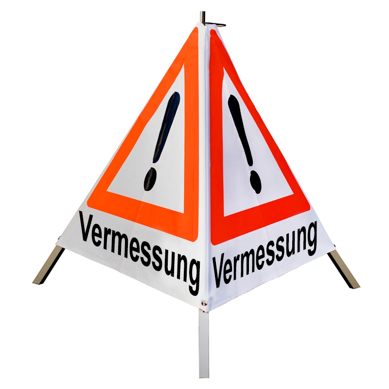 Warnpyramide/Faltsignal - Vermessung - VZ101-Ausrufezeichen