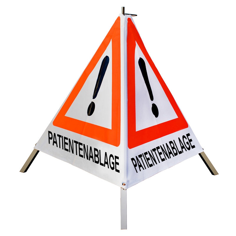 Warnpyramide/Faltsignal - PATIENTENABLAGE - VZ101-Ausrufezeichen