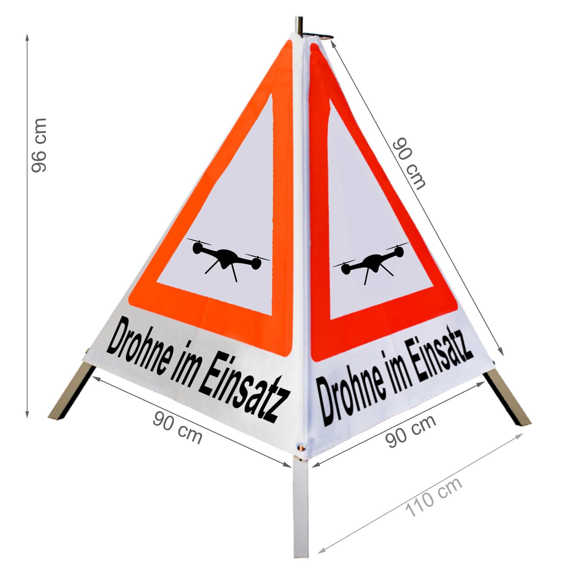 Warnpyramide/Faltsignal - Drohne im Einsatz (Sonderzeichen: Drohne)