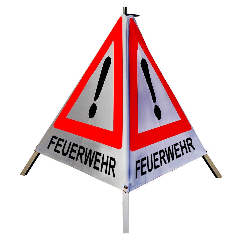 Warnpyramide/Faltsignal - FEUERWEHR - VZ101-Ausrufezeichen