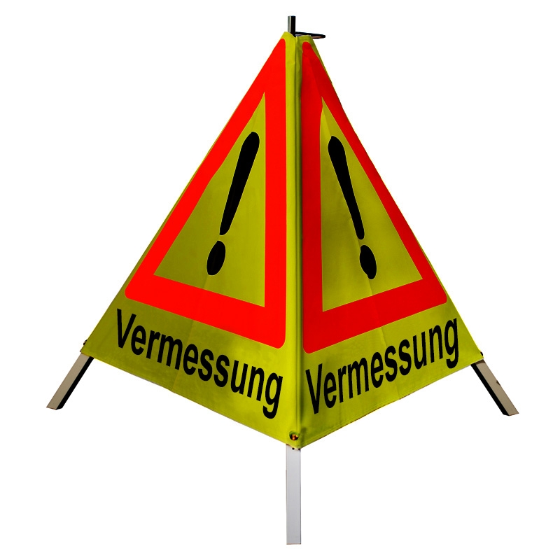 Warnpyramide/Faltsignal - Vermessung - VZ101-Ausrufezeichen