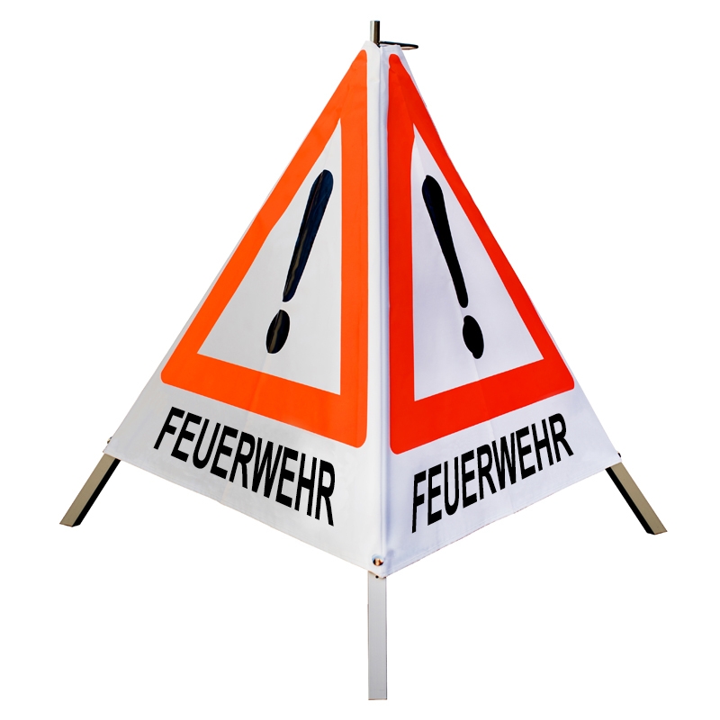 Warnpyramide/Faltsignal - FEUERWEHR - VZ101-Ausrufezeichen