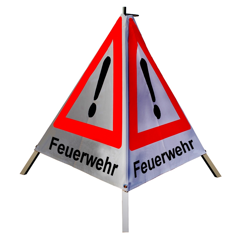 Warnpyramide/Faltsignal - Feuerwehr - VZ101-Ausrufezeichen