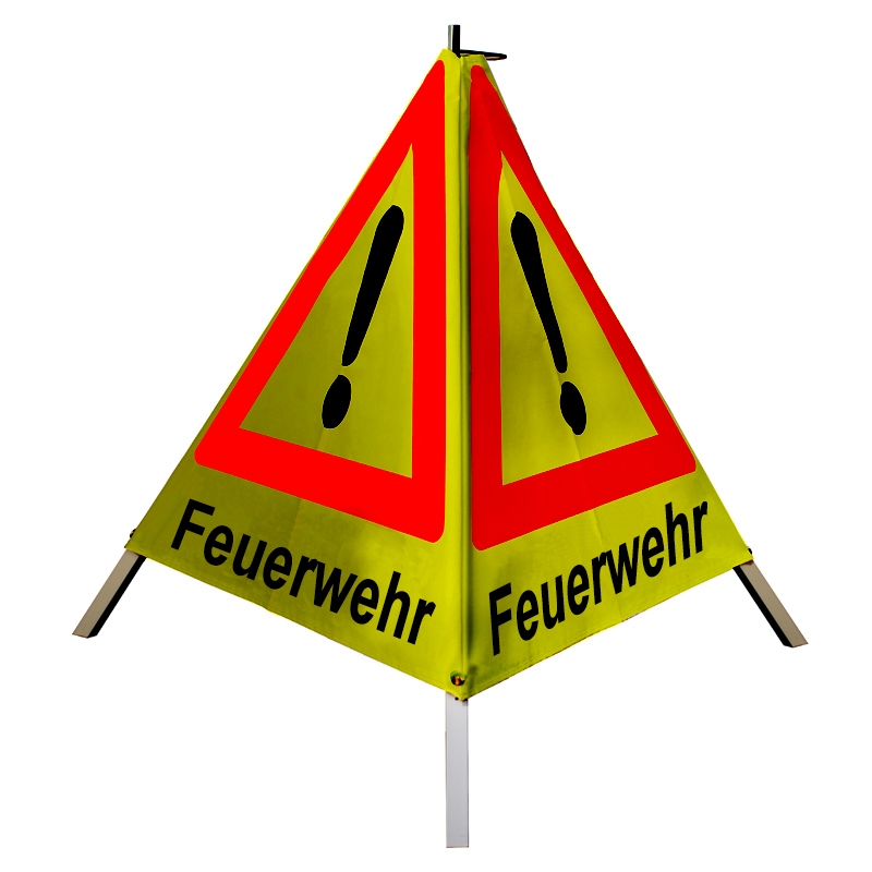 Warnpyramide/Faltsignal - Feuerwehr - VZ101-Ausrufezeichen