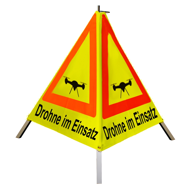 Warnpyramide/Faltsignal - Drohne im Einsatz (Sonderzeichen: Drohne)