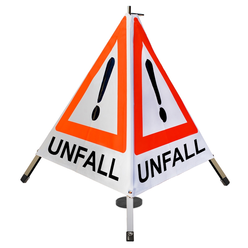Warnpyramide/Faltsignal - UNFALL - VZ101-Ausrufezeichen