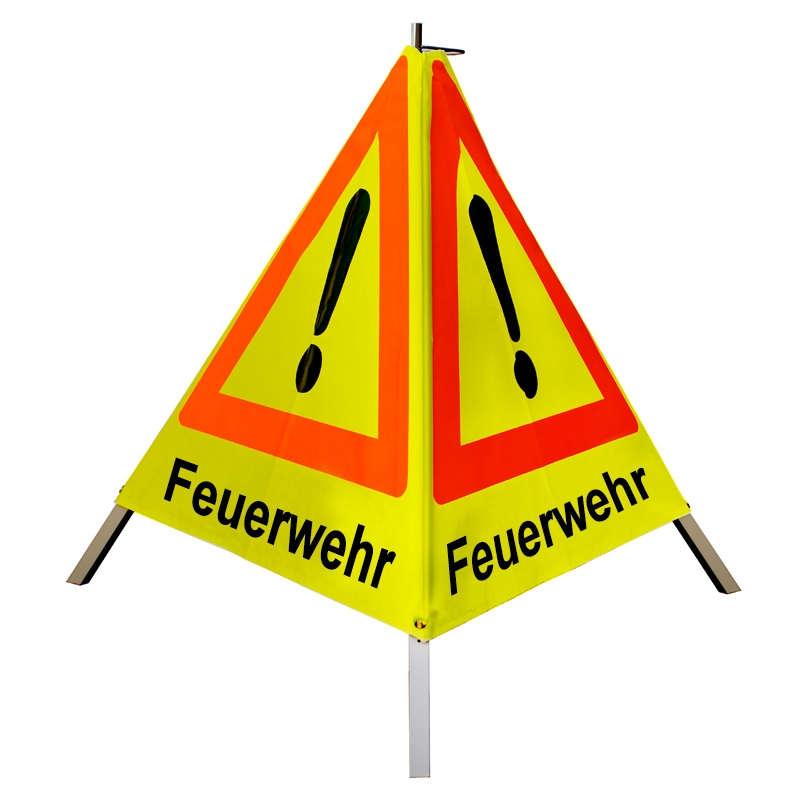 Warnpyramide/Faltsignal - Feuerwehr - VZ101-Ausrufezeichen