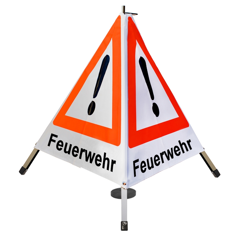 Warnpyramide/Faltsignal - Feuerwehr - VZ101-Ausrufezeichen