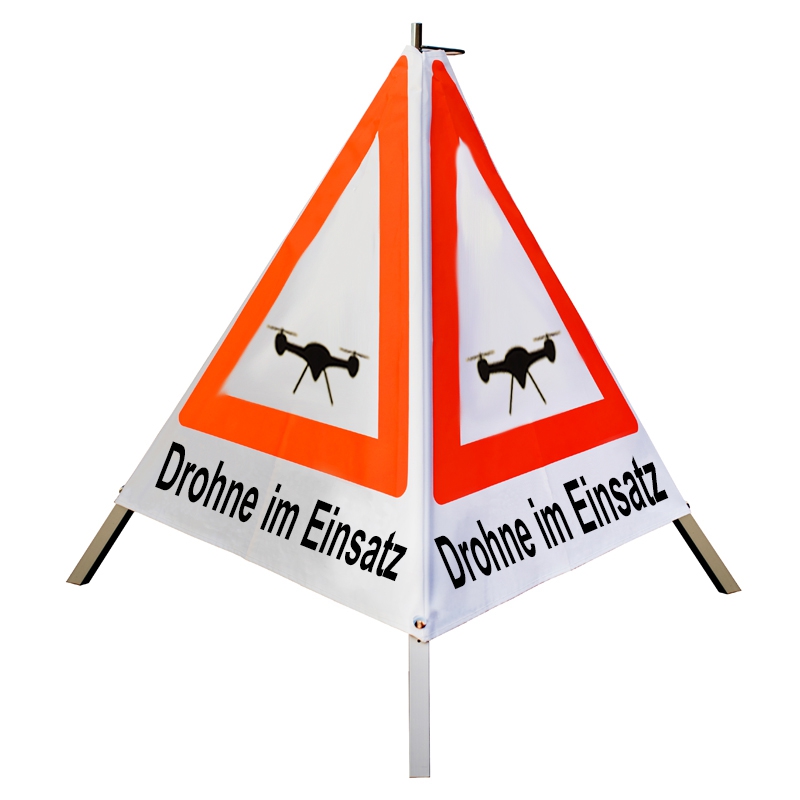 Warnpyramide/Faltsignal - Drohne im Einsatz (Sonderzeichen: Drohne)