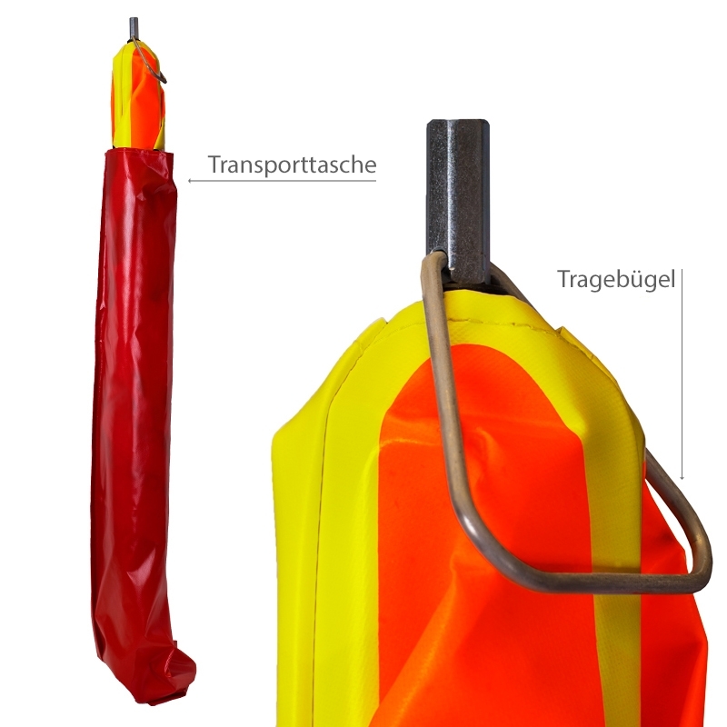 Warnpyramide/ Faltsignal 90 cm - Achtung(VZ101) Baustelle - weiß, leicht Warnpyramide/ Faltsignal 90 cm - Achtung(VZ101) Baustelle - weiß, leicht
