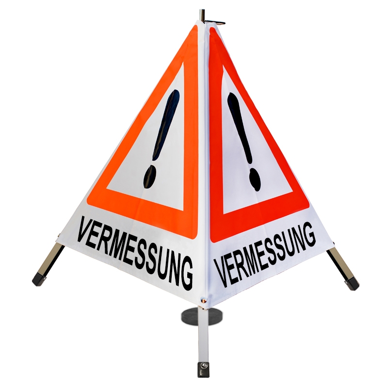 Warnpyramide/Faltsignal - VERMESSUNG - VZ101Ausrufezeichen