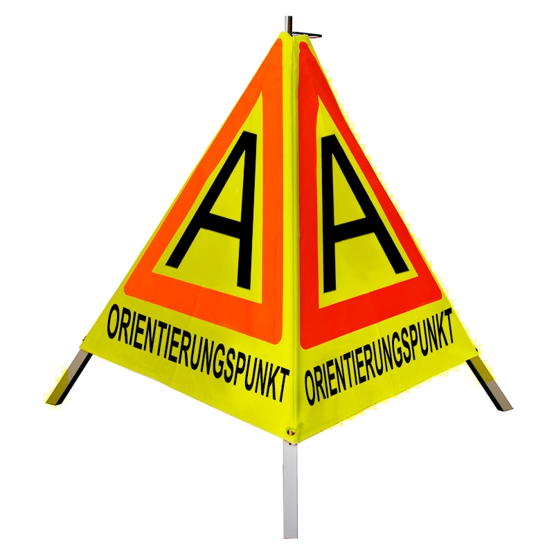 Warnpyramide/Faltsignal -ORIENTIERUNGSPUNKT (Sonderzeichen: A)