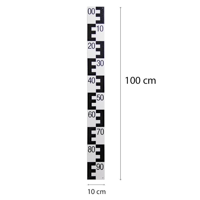 Pegellatte Hartschaum, bedruckt, 100x10x1cm - schwarz - oben beginnend