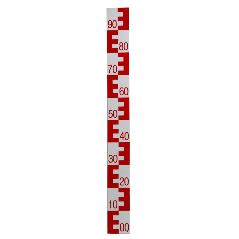Pegellatte Hartschaum, bedruckt, 100x10x1cm - rot - unten beginnend