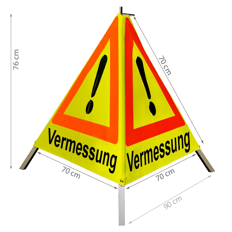Warnpyramide/Faltsignal - Vermessung - VZ101-Ausrufezeichen