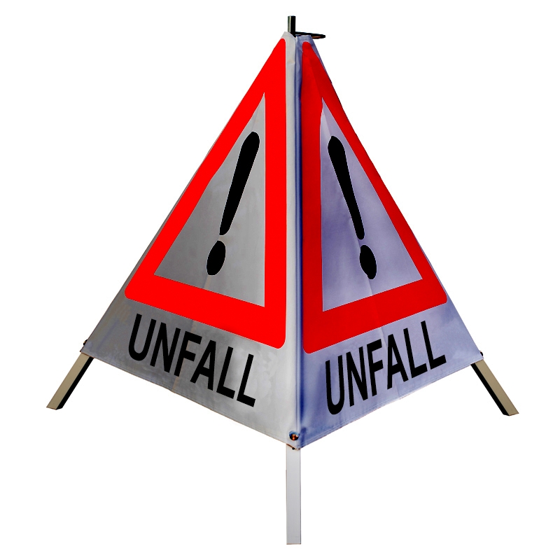 Warnpyramide/Faltsignal - UNFALL - VZ101-Ausrufezeichen