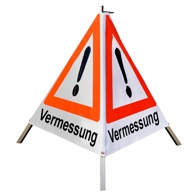 Warnpyramide/Faltsignal - Vermessung - VZ101-Ausrufezeichen