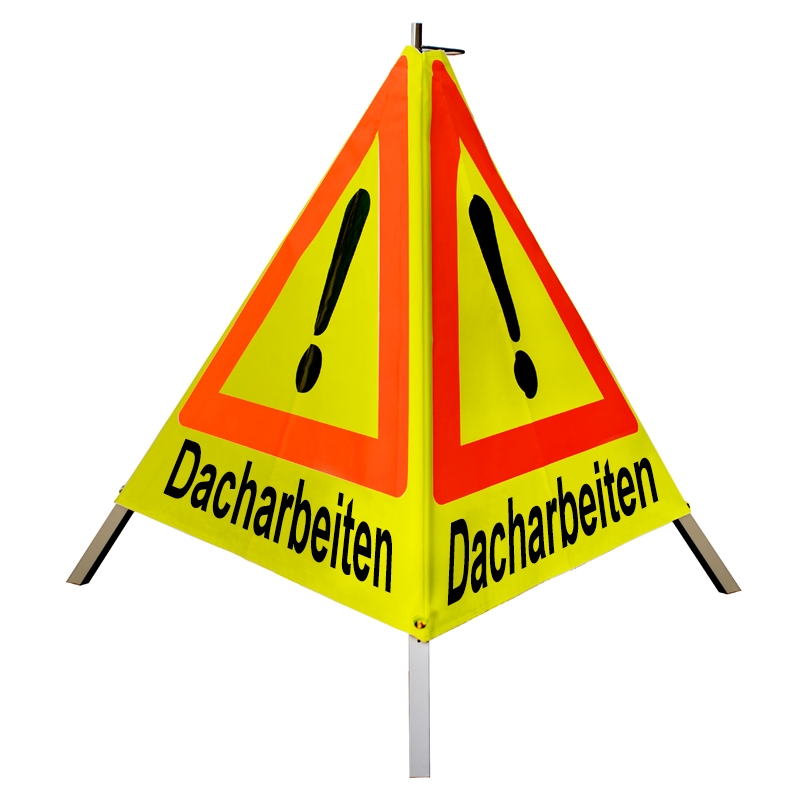 Warnpyramide/Faltsignal - Dacharbeiten - VZ101-Ausrufezeichen