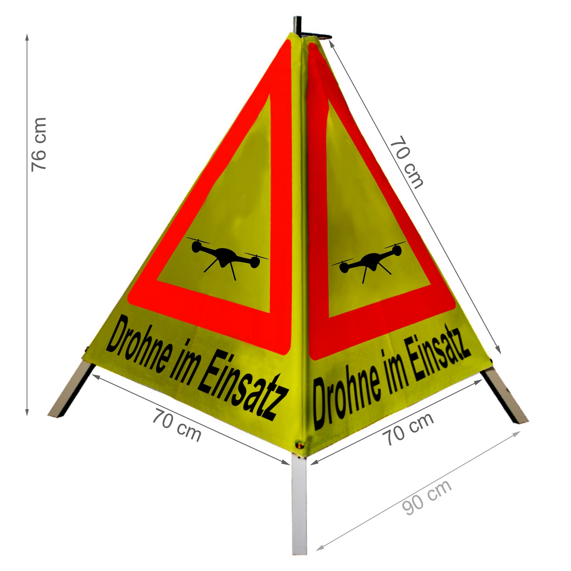 Warnpyramide/Faltsignal - Drohne im Einsatz (Sonderzeichen: Drohne)