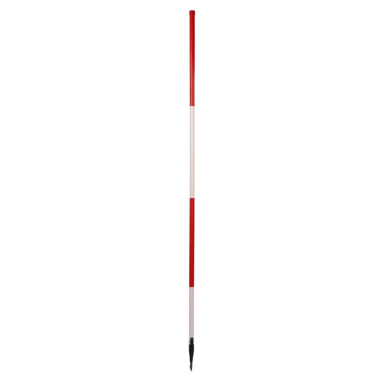 Holzfluchtstab - leicht - mit Dreilaschenspitze 3-kant - rot/weiß oder weiß/rot Holzfluchtstab - leicht - mit Dreilaschenspitze 3-kant - rot/weiß oder weiß/rot
