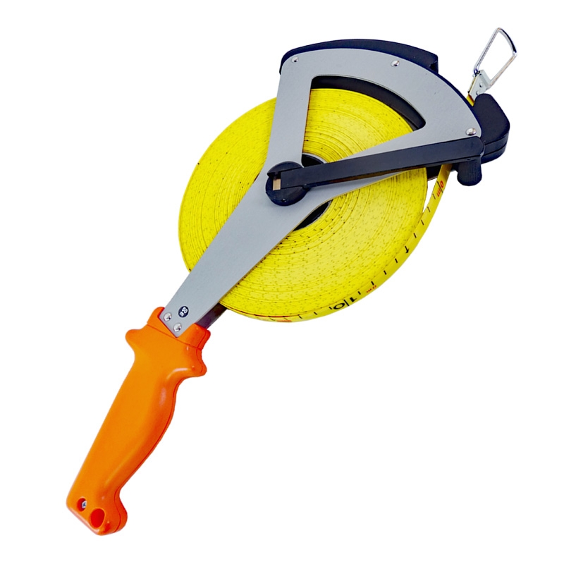 Glasfaser-Bandmaß 50 m in Alu-V-Rahmen, Anfang "A" cm-Teilung Glasfaser-Bandmaß 50 m in Alu-V-Rahmen, Anfang "A" cm-Teilung