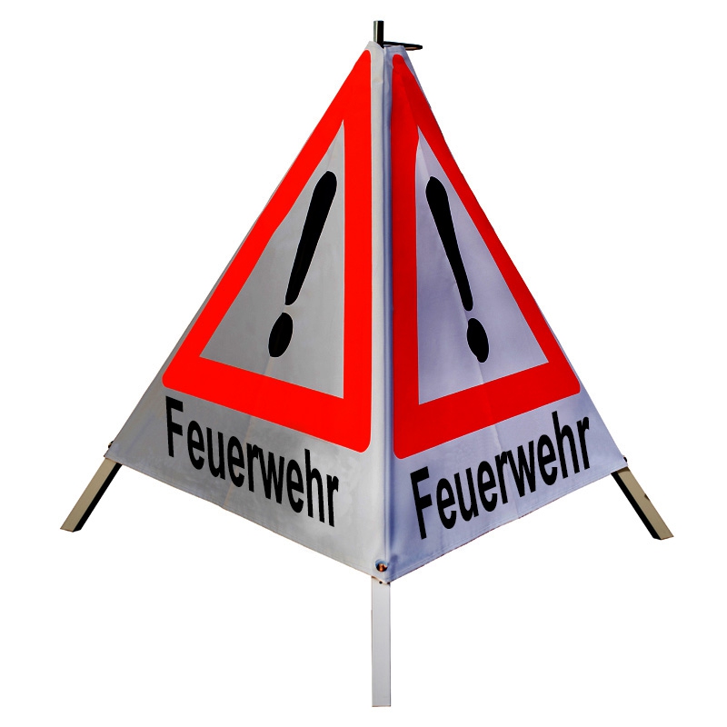 Warnpyramide/Faltsignal - Feuerwehr - VZ101-Ausrufezeichen