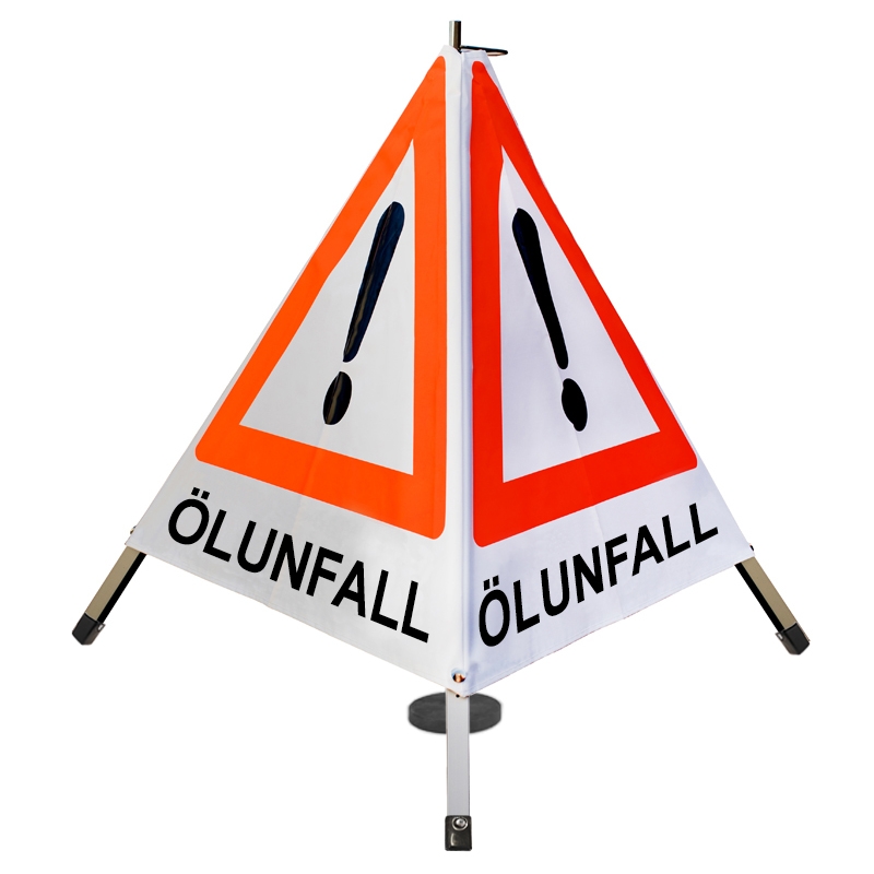 Warnpyramide/Faltsignal - ÖLUNFALL - VZ101-Ausrufezeichen