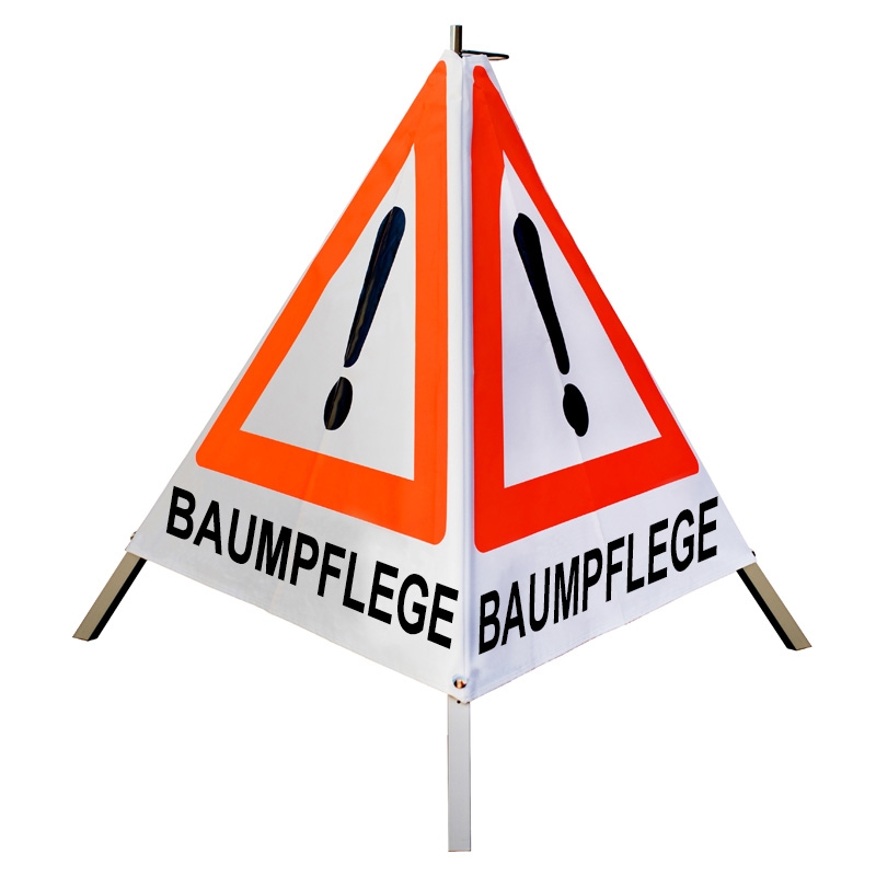 Warnpyramide/Faltsignal - BAUMPFLEGE - VZ101-Ausrufezeichen