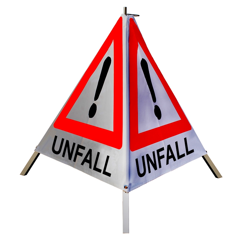 Warnpyramide/Faltsignal - UNFALL - VZ101-Ausrufezeichen