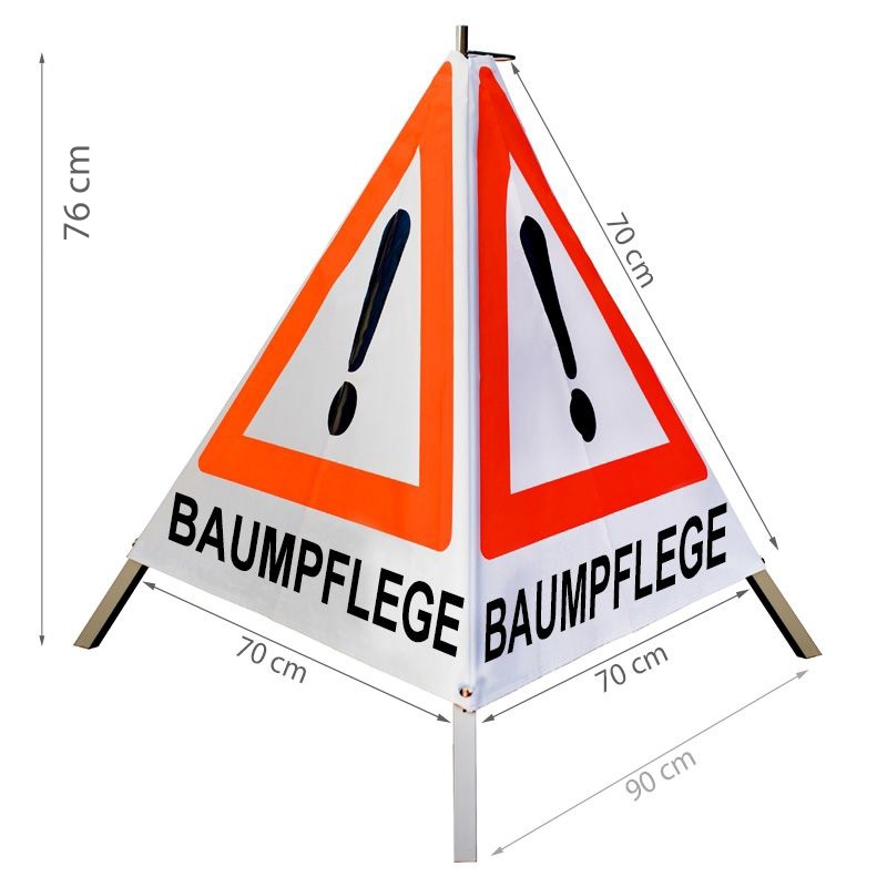 Warnpyramide/Faltsignal - BAUMPFLEGE - VZ101-Ausrufezeichen