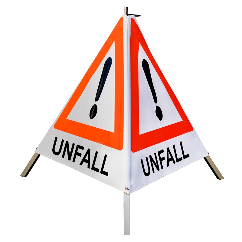 Warnpyramide/Faltsignal - UNFALL - VZ101-Ausrufezeichen