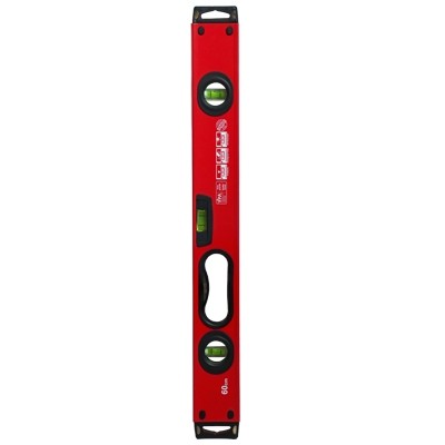 Alu-Wasserwaage 60 cm - Profi-Handwerkerwasserwaage mit vergrößerter Horizontallibelle