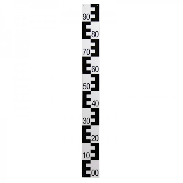 Pegellatte Hartschaum, bedruckt, 100x10x1cm - schwarz - unten beginnend